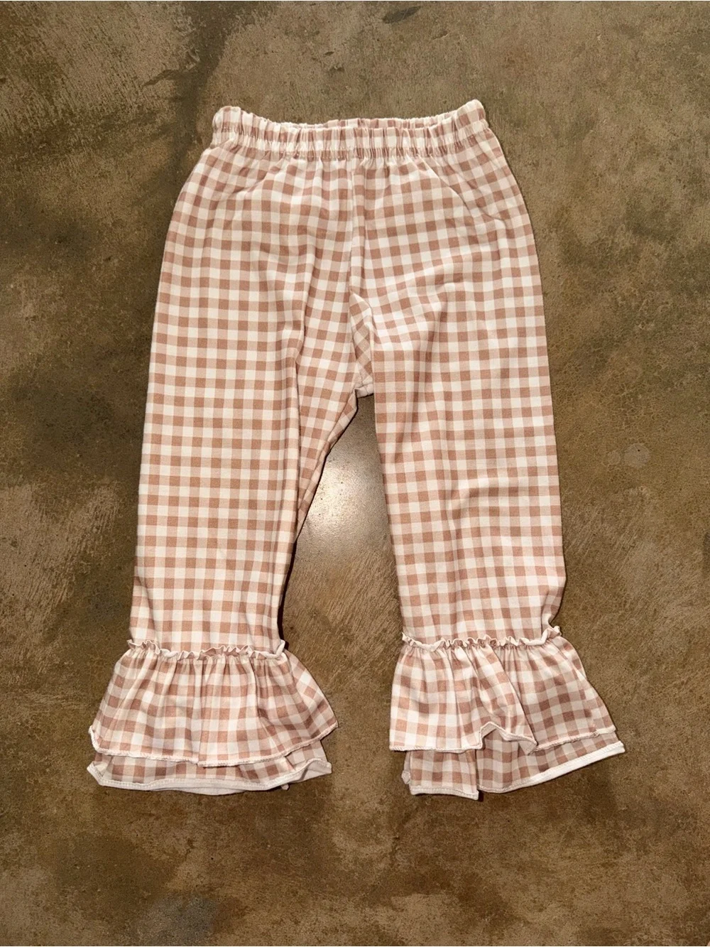 Girls 2T Thanksgiving God Is Great Turkey Gingham Ruffle Outfit Set